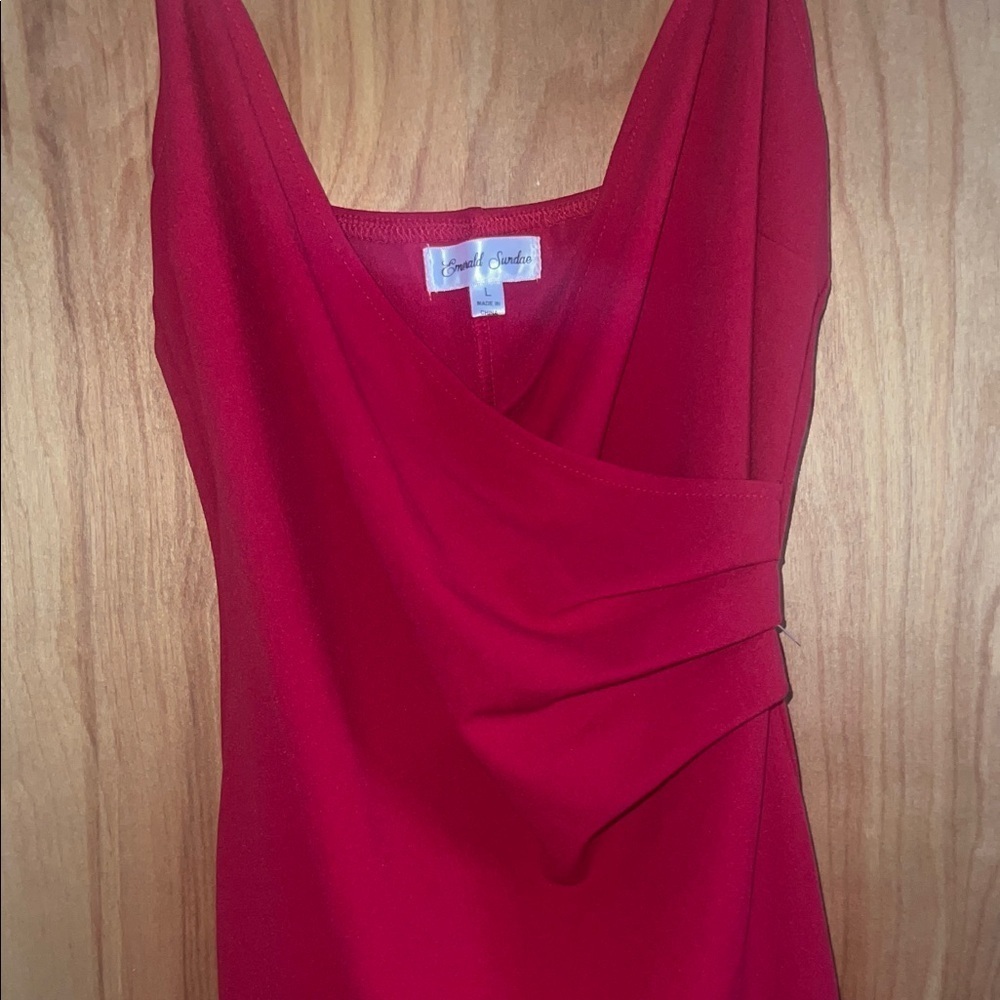 Emerald Sundae Vibrant Red V-Neck Dress - Picture 3 of 7